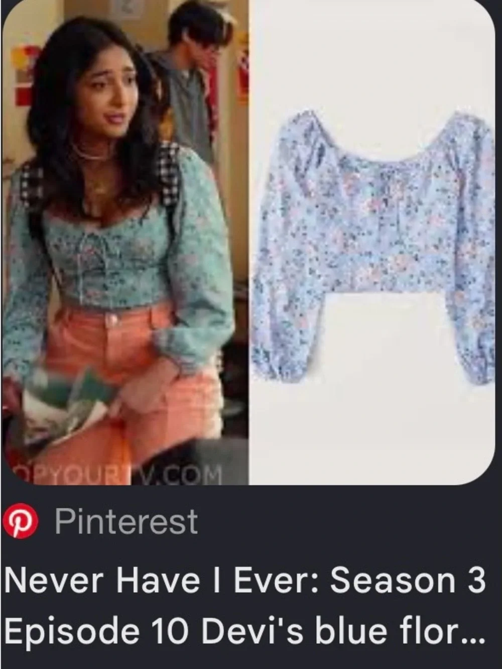 Abercrombie & Fitch Blue Floral Crop Top S Tie Front Puff Sleeve Smocked Back
